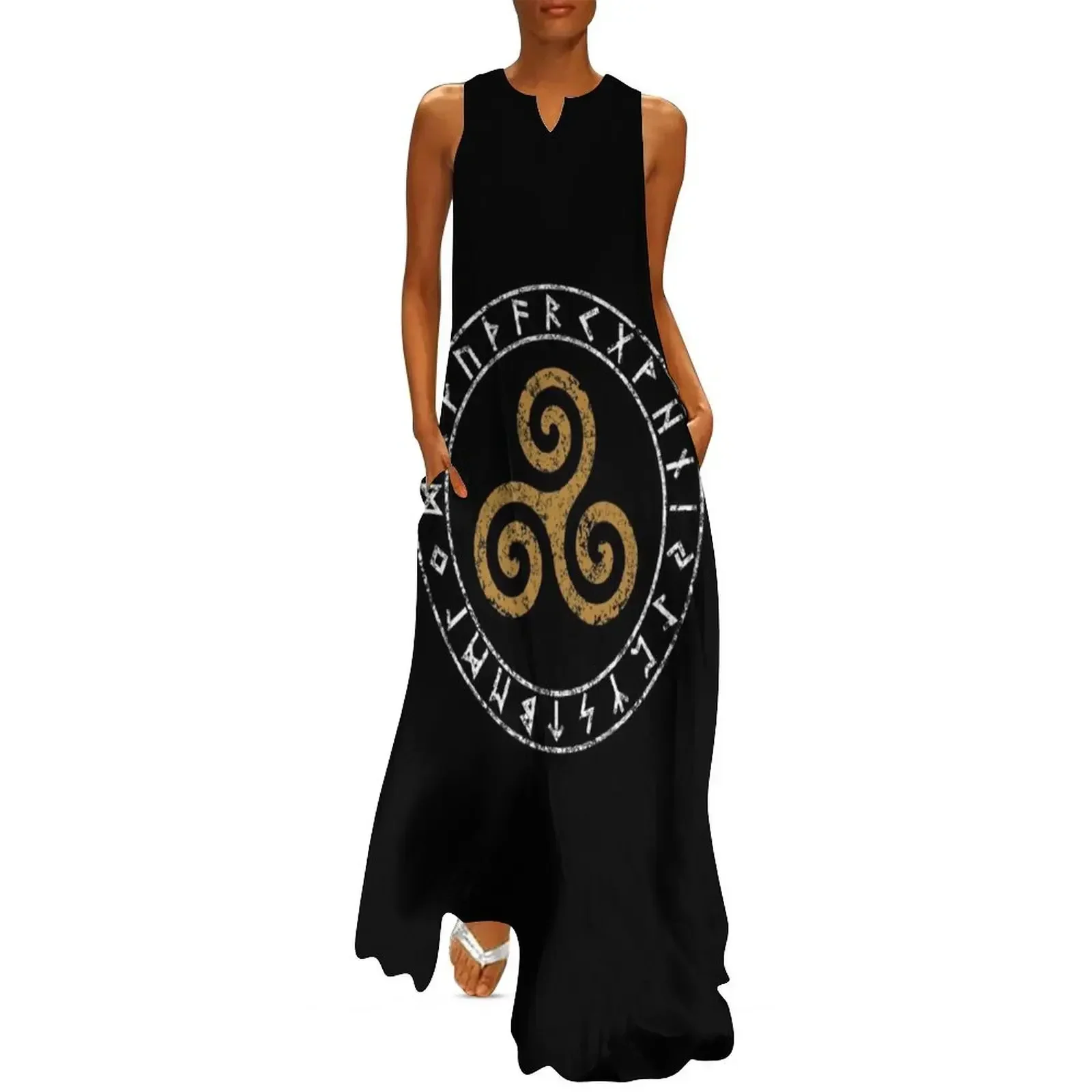 

Trixel Scandinavian Nordic Symbol Long Dress Female clothing evening dresses luxury 2025 dress korean style Dress