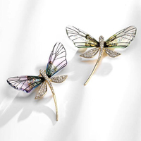 Vintage Dragonfly Brooches For Women High Grade Fashion Insect Brooch Pins Coat Accessories Animal Jewelry Gifts