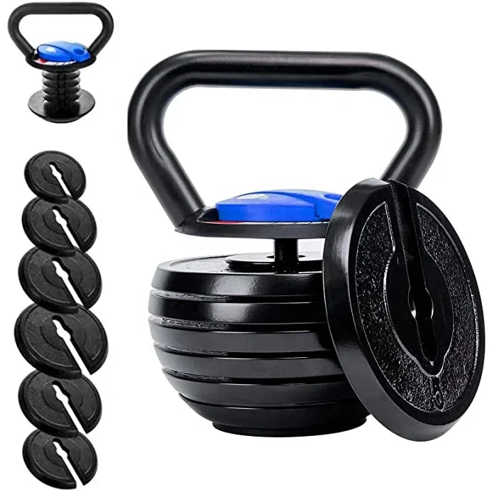 HANAN FIT 10-40lb Adjustable Cast Iron Kettlebell Free Weight Set For Home Gym  Strength Weightlifting Training Exercise