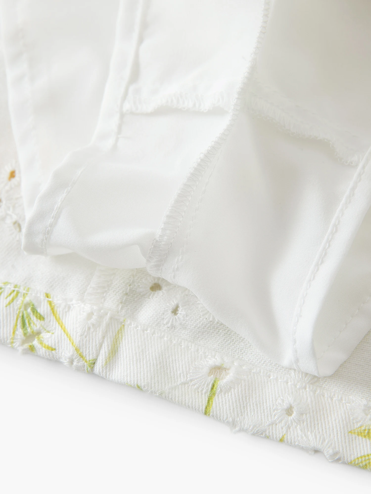 DUSHU 2026 Sommer Damen High-Waist A-Linien Minirock 100% Baumwolle mit Lochmuster Gänseblümchen-Print Lockerer Lässiger Kurzer Rock Gelb – Detail 12