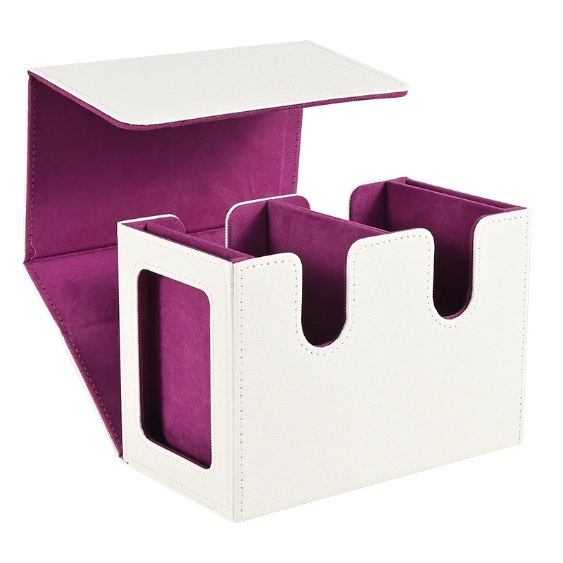 

Cards Storage Box with 2 Commander Display, Double Deck Box for 140+ Single Sleeved Cards, Fits for TCG Magic Cards Storage