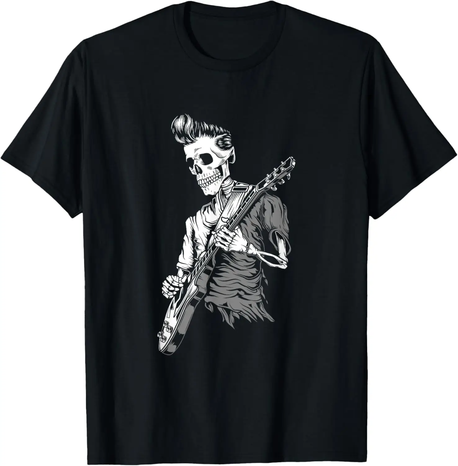 

Graphic Skull Playing Guitar Hipster Guy Skeleton Guitarist T-Shirt