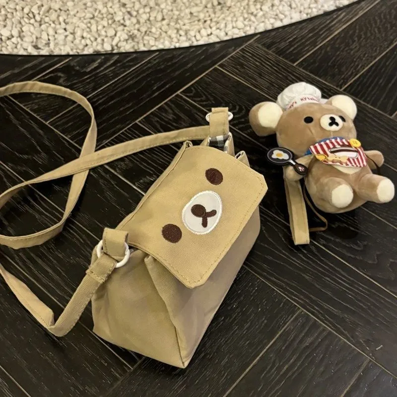 2026 Rilak Kuma Bär Umhängetasche Cartoon Rilak Kuma 3-Schicht-Handtasche Handy-Pass-ID Mini Damen-Aufbewahrungstasche – Detail 6