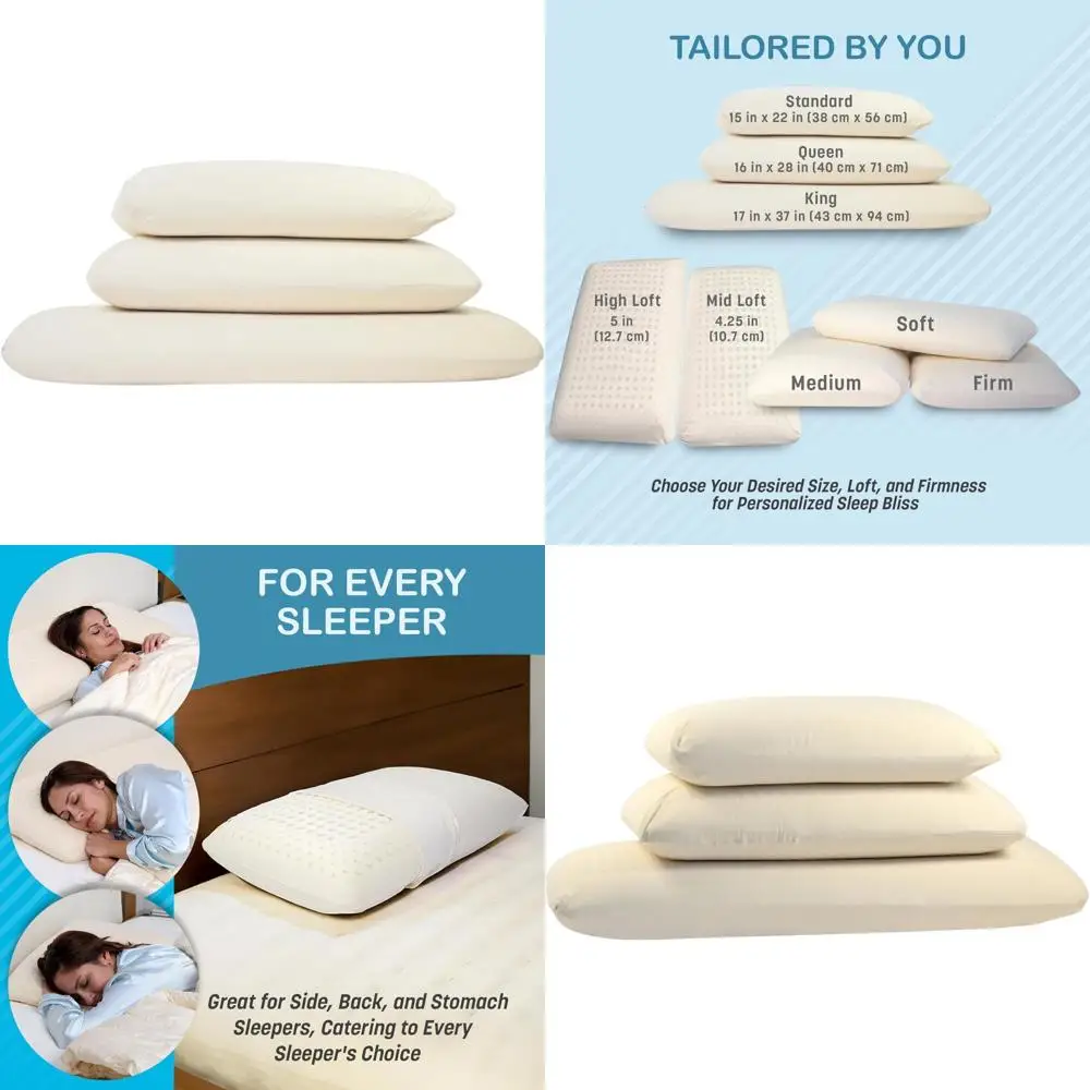 Certified Organic Latex Foam Pillows for Comfortable Sleep in Various Sleeping Positions