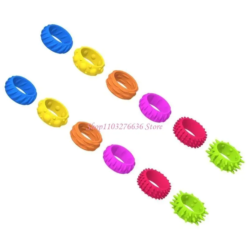 R6FD Sensory Activity Rings Colorful Fidgets Calm Down Toy for Children Fidgets Toy