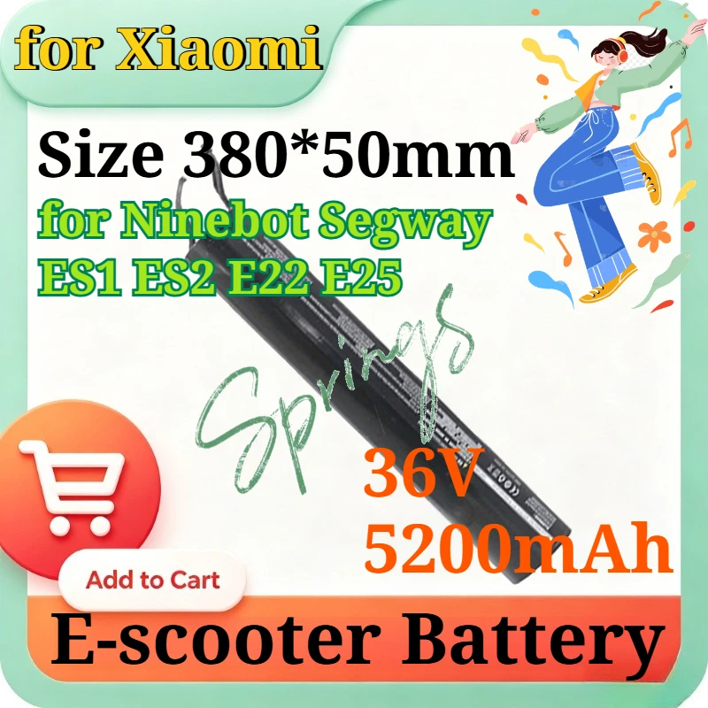 New 36V 5200mAh Li-ion Replacement Battery for Ninebot Segway ES1 ES2 E22 E25 Electric Scooter Built-in for LG Cell Accessories