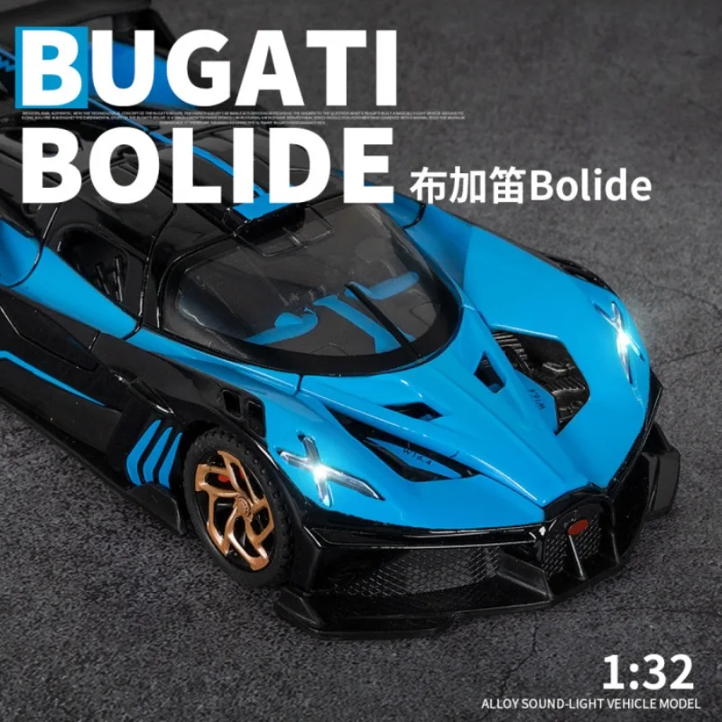 

1:32 Diecast Alloy Bugatti Bolide Track Car Model with Light Sound Ideal for Kids Boys Gift & Car Enthusiasts