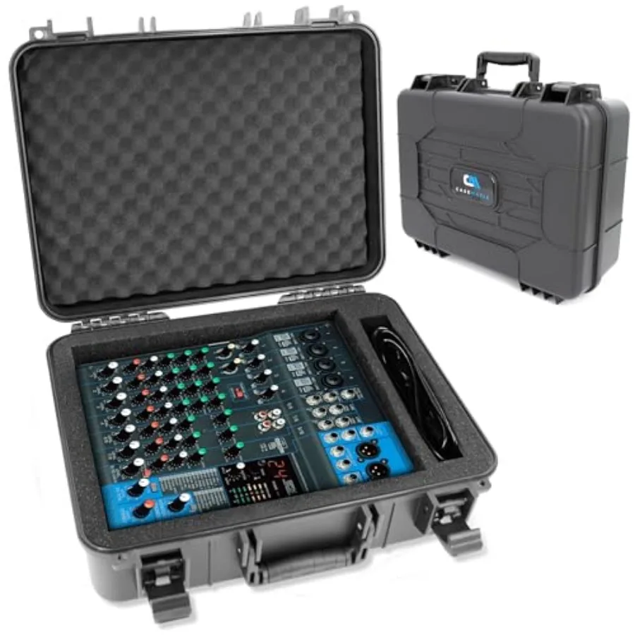 

DJ Mixer Case Compatible with Yamaha MG10XU MG10 MG06 Hard Shell Audio Mixer Carrying Case with Customizable Pre-Diced Foam Int
