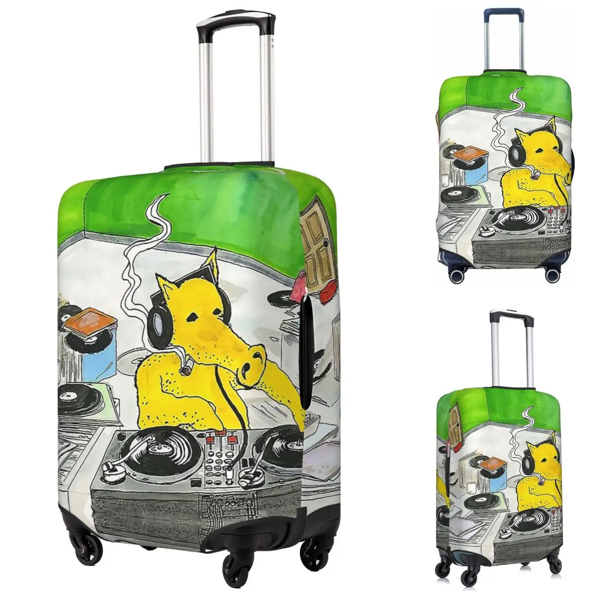 

Quasimoto DJ Suitcase Cover Protection Elastic Travel Luggage Protector Covers for 18-32 Inch