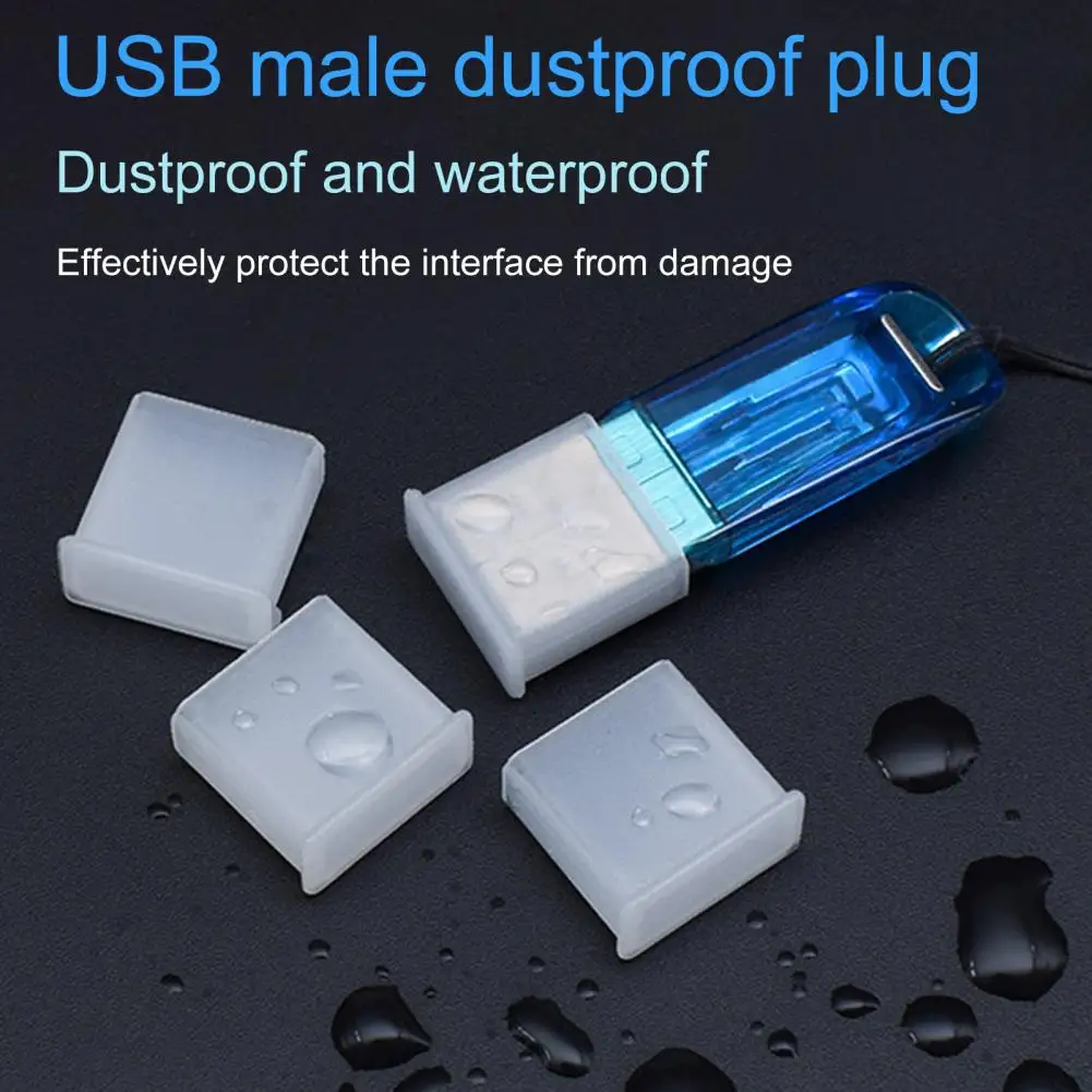 1/2 Stuks Usb Mini U Disk Flash Drive Usb Flash Drive Plug Cover Anti-Stof Beschermende Flash Drives Pe USB-A Beschermhoes Voor