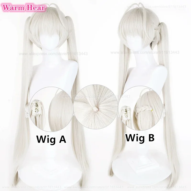 2 Styles Anime Kasugano Sora Long 90cm Light Grey Golden Double Ponytails Cosplay Anime Wigs Heat Resistant Synthetic Hair Wigs