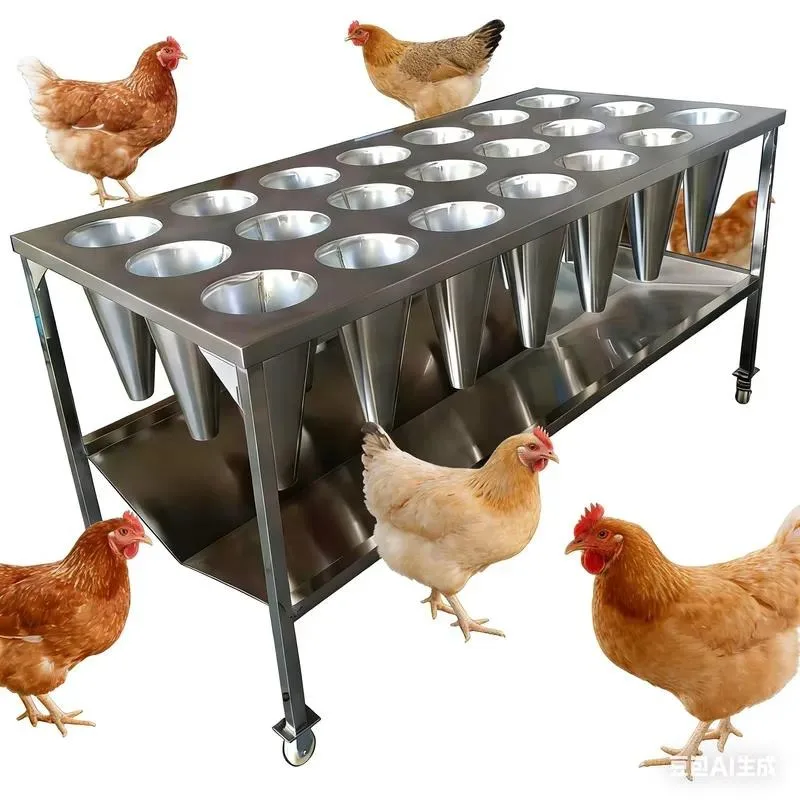 21 Tapered Brackets 201 Stainless Steel Poultry Slaughter Blood Collection Rack for Chicken Slaughterhouses