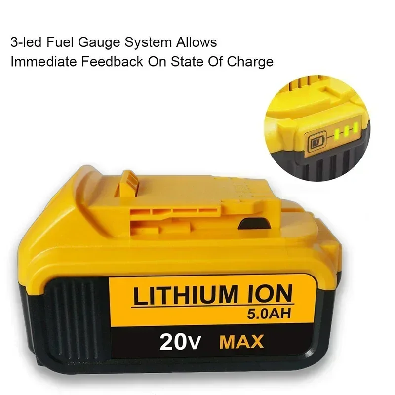 Batterie au lithium aste pour outils électriques DeWalt, ensemble d'outils électriques, 20 V, 5Ah, 6Ah, DCB184, DCB200, 6000mAh