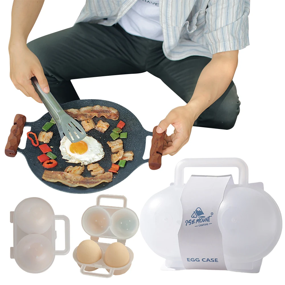 حامل بيض محمول متعدد الوظائف ، مقبض منظم بيض مسلوق ، علبة مطبخ منزلي ، شبكة 2 ، 1 من من من 2 من 2
