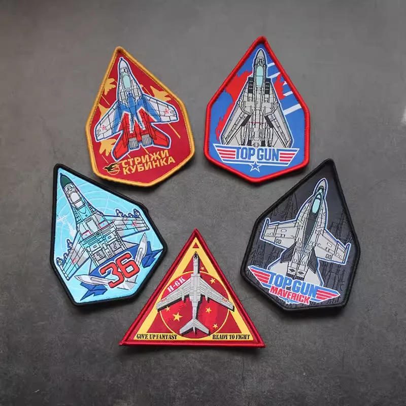 

New TOPGUN Veyron H6K Morale Badge Space Elevator Russia Su 27 Mark Su 35 Flight Team Armband The Wandering Earth Hook Patch