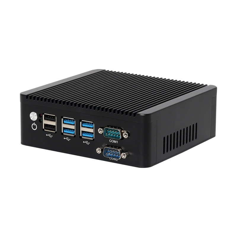 Helorpc Industrial Mini PC with Inter Celeron N5100 Support DDR4 Fanless Computer with 4xUSB3.0 2xUSB2.0 1xHDMI 1xVGA 4xRS232