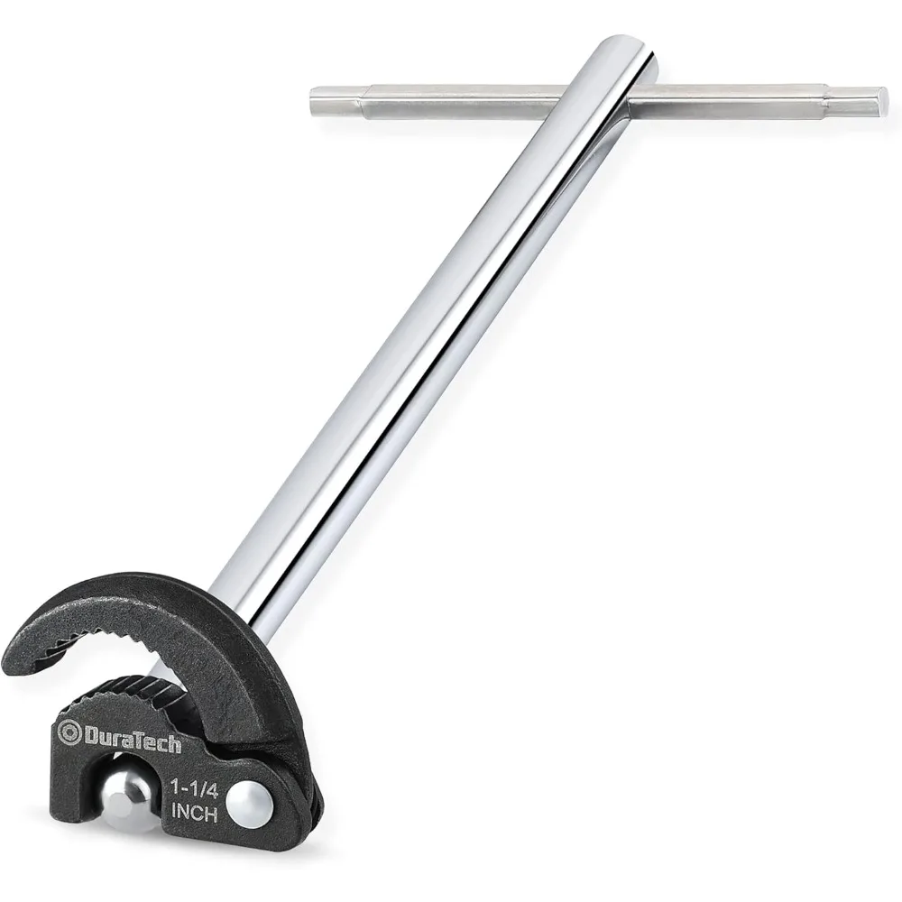 

11" Basin Wrench, Sink Wrench, Adjustable Tap Nut Spanner Basin Spanner, Capacity of 3/8" to 1-1/4" for Fixing Back and Union Nuts Under Sink