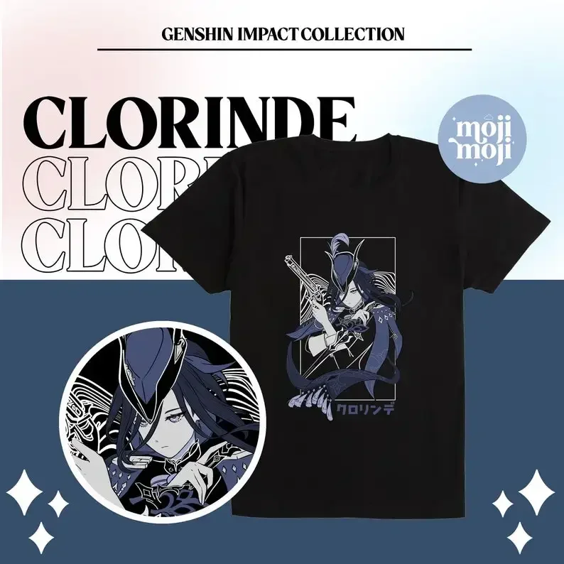 Genshin Impact CLORINDE Shirt, Genshin Clorinde T-shirt, Genshin Merch, Fontaine theme Merch, Gamer Shirt, Gifts for Gamers
