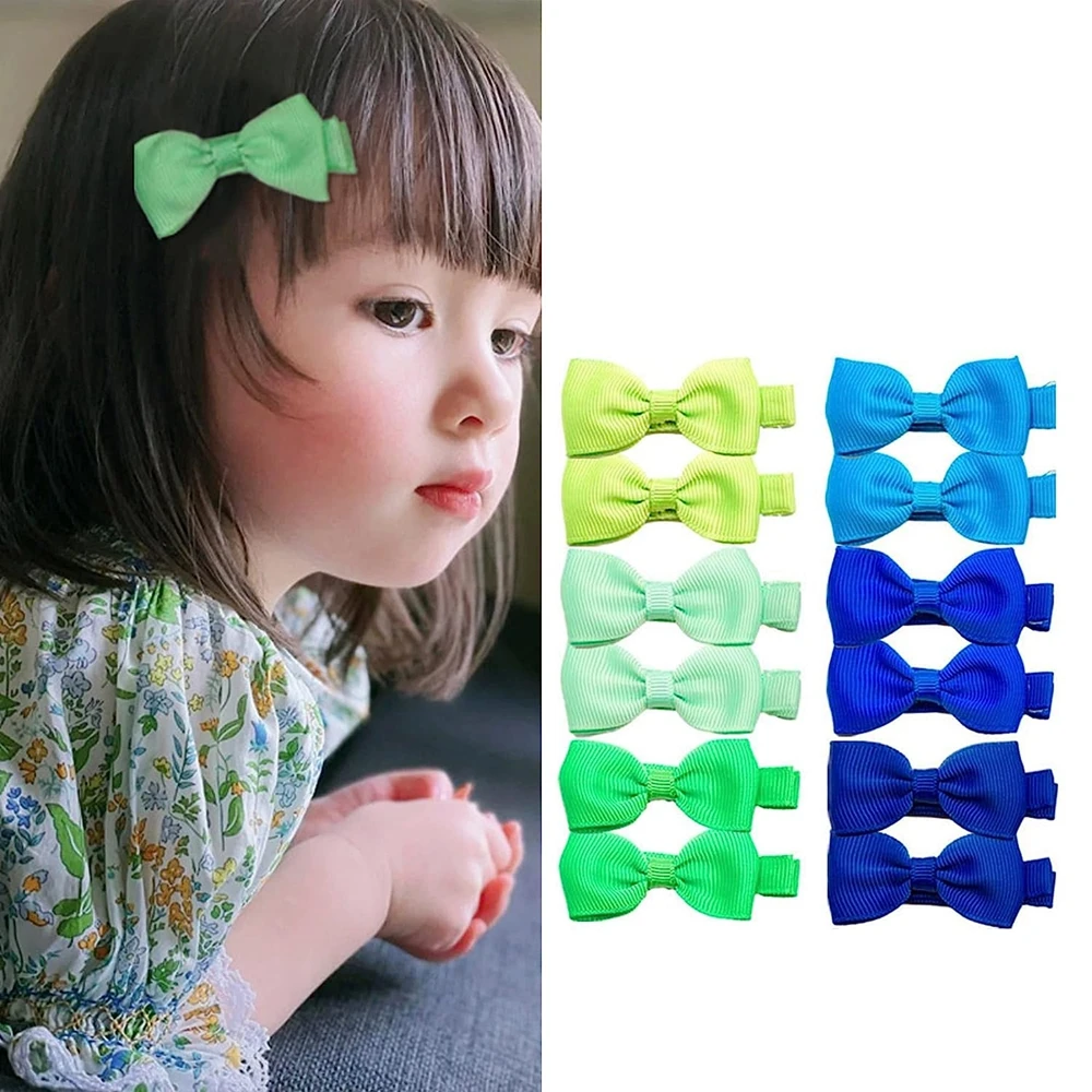 20PCS 2\'\' Ribbon Bows Baby Girls Hair Clips Fully Lined Barrettes Hair Accessories Infant Kids Children Gift Sets Photo Props