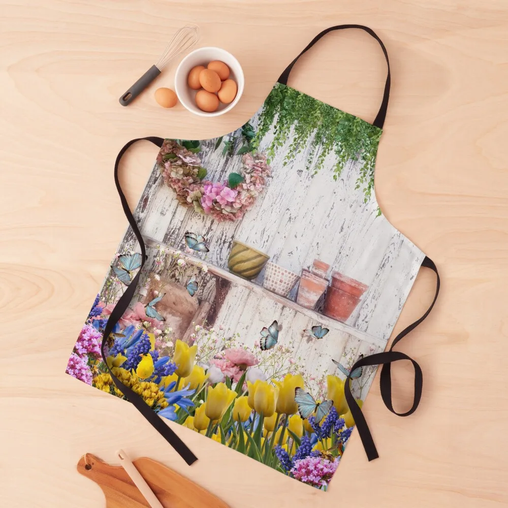 

The potting shed. A vintage country design. Apron Women Kitchen'S Chef Uniform For Men Apron