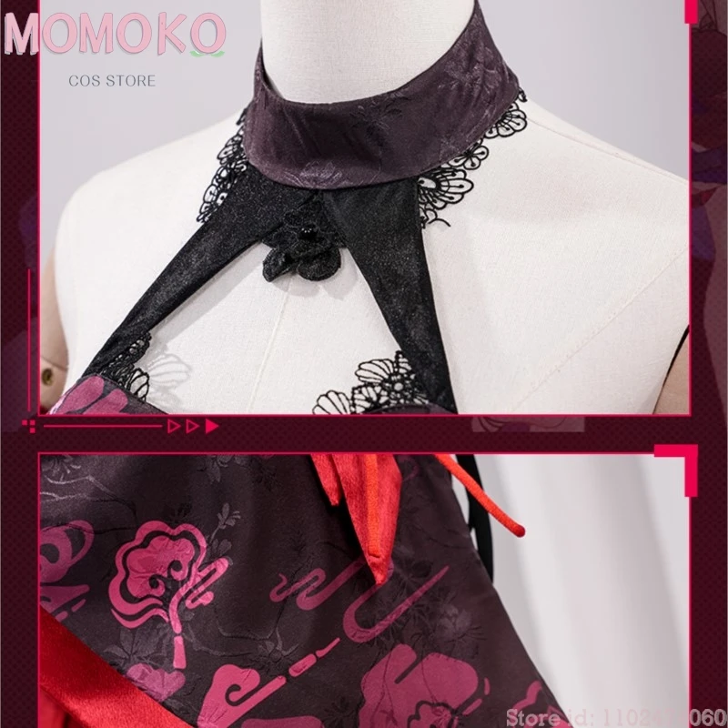 كرنفال موموكو ‌ أزياء أونكاي إمباكت 3rd XuanYan التأثيرية باللون الأسود XuanYan Cheongsam مجموعة كاملة من الزي التأثيري ‌   عيد الهالوين