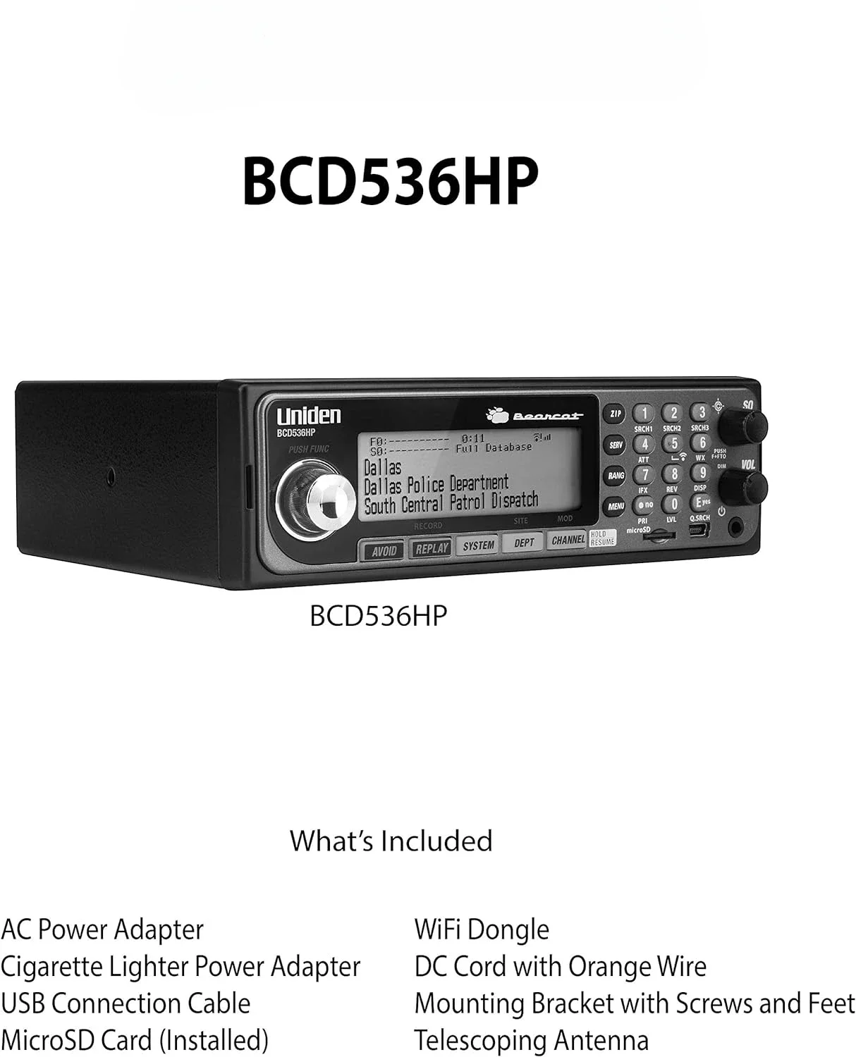Uniden BCD536HP HomePatrol Series Digital Phase 2 Base/Mobile Scanner with HPDB and Wi-Fi. Simple Programming