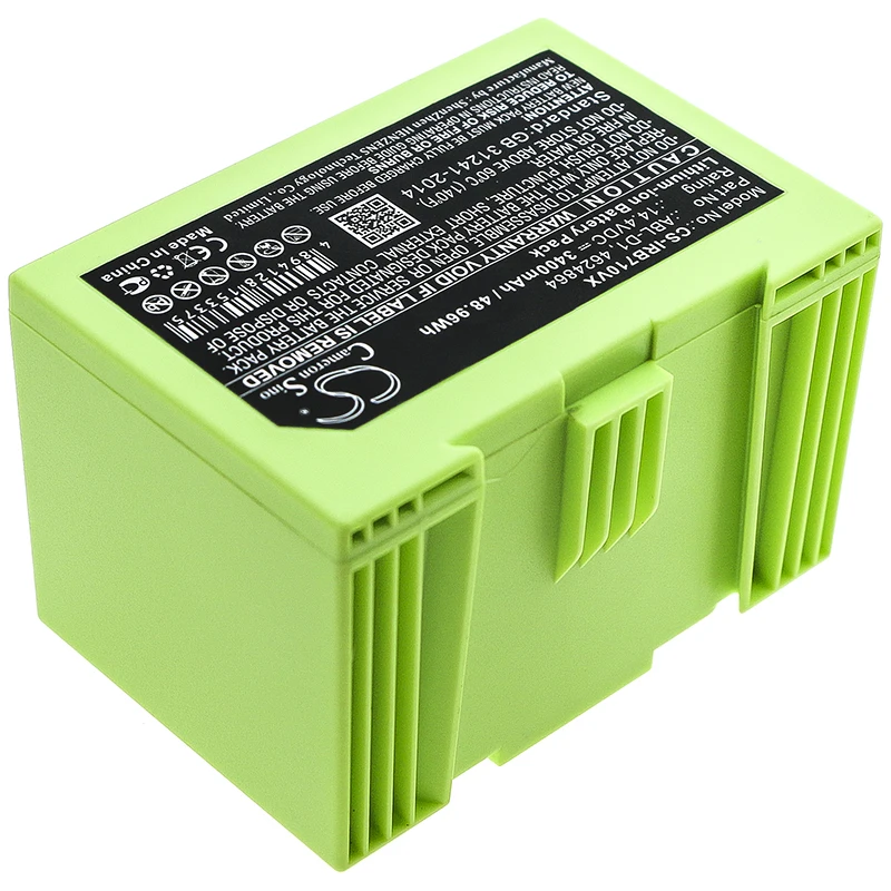 Li-Ionen-Vakuum-Akku für iRobot, 14,4 V, 3400 mAh, kompatible Modelle: e515840 e6, e6, e6198, e619820, i3, i31502F, i4, i6, i7, i7+