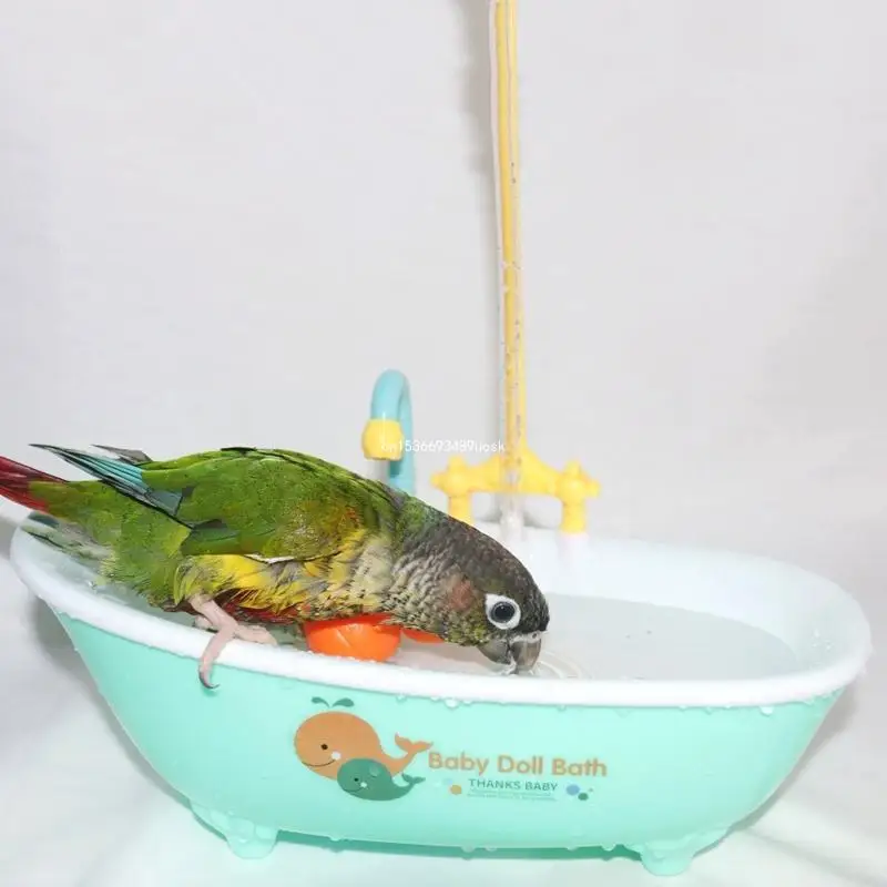 Parrot Automatic Bathtub Bird Bath Tub Bird Shower Bathing Tub Feeder Bowl Parrot Birdbath Shower Accessories Durable
