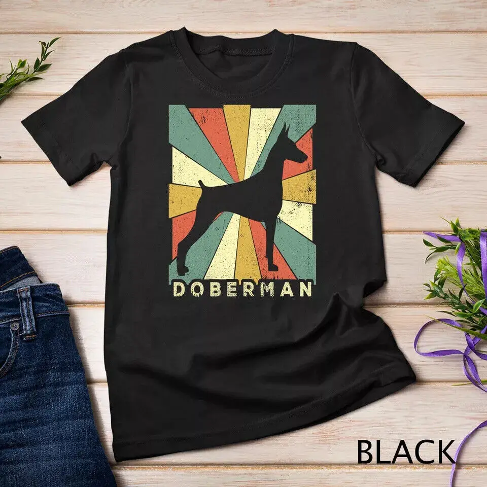 Doberman Pinscher Dog Retro 70s Vintage Gift Unisex T-shirt