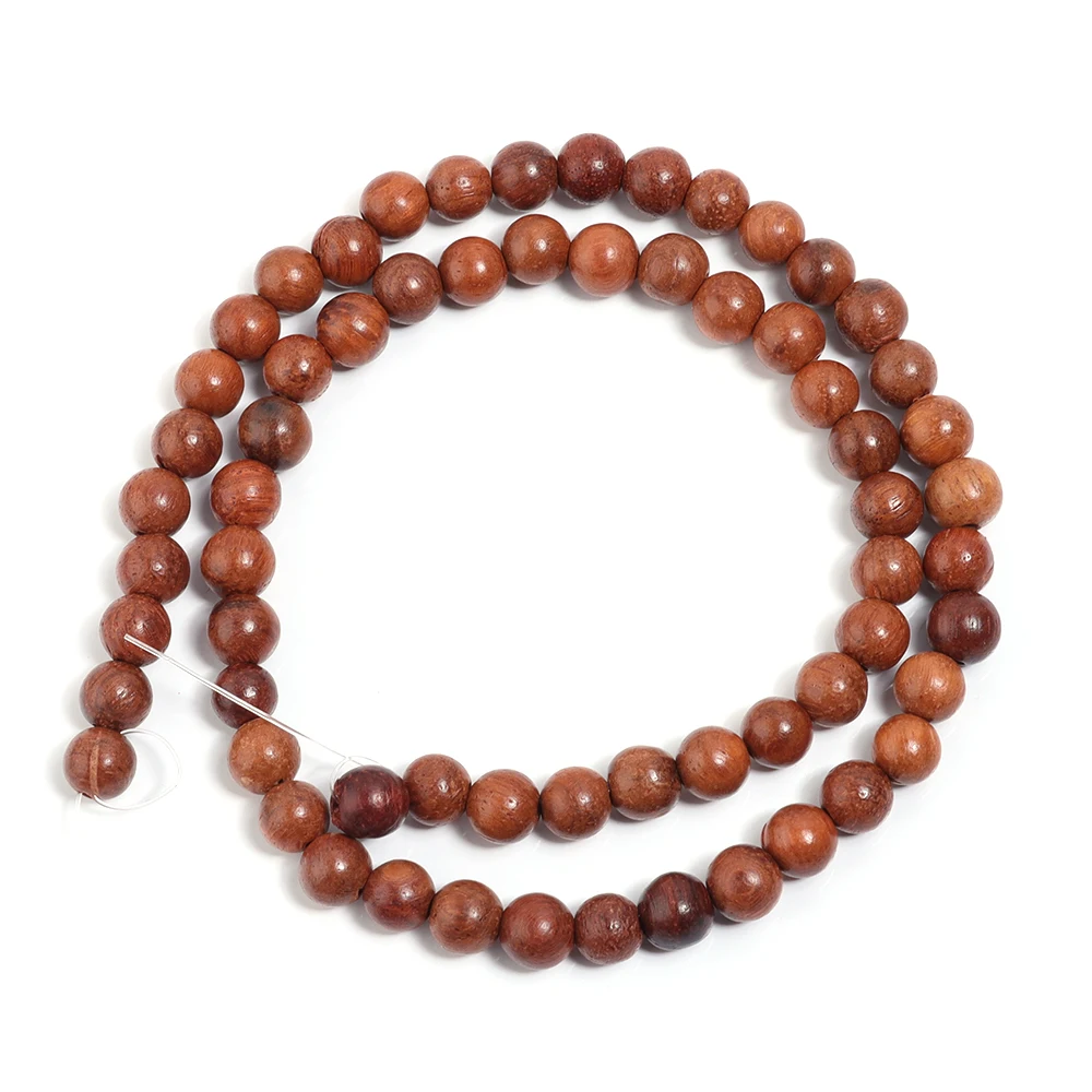 1 Strand Burmese Rosewood Beads 6/8/10mm Round Natural Wooden Beads Loose Spacer Bead For DIY Jewelry Making Bracelet Necklace