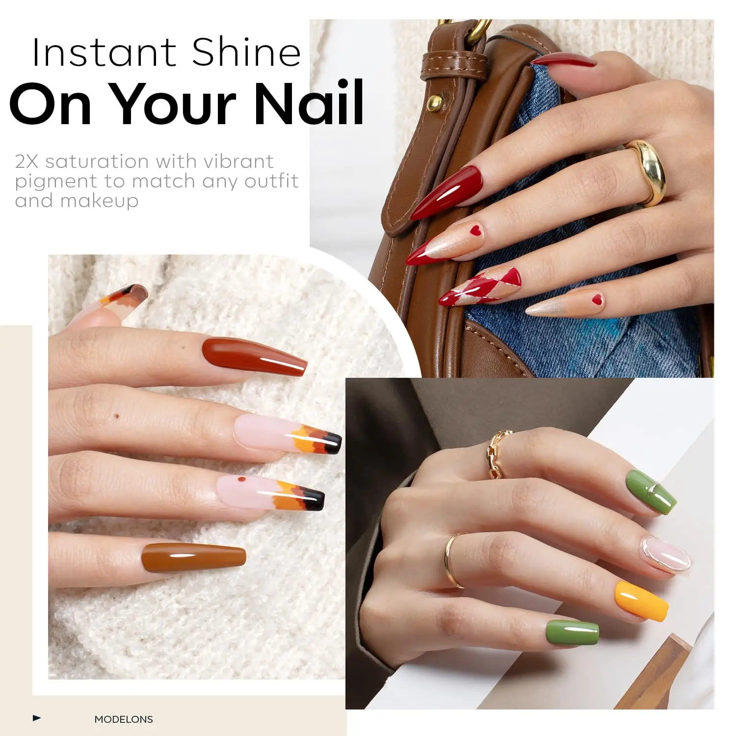 Conjunto de esmaltes em gel 40 peças com 36 cores e casacos superiores para manicure DIY, presente perfeito