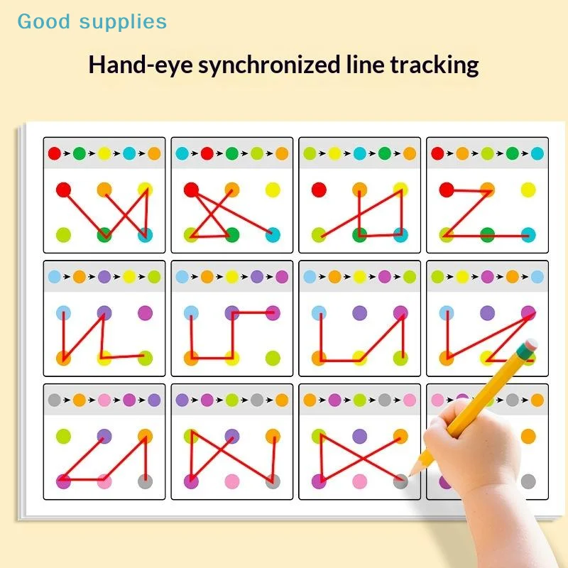 1 Set Number Recognition Exercise Book Training Connection Card Early Childhood Color And Visual Tracking Pen Control Toys
