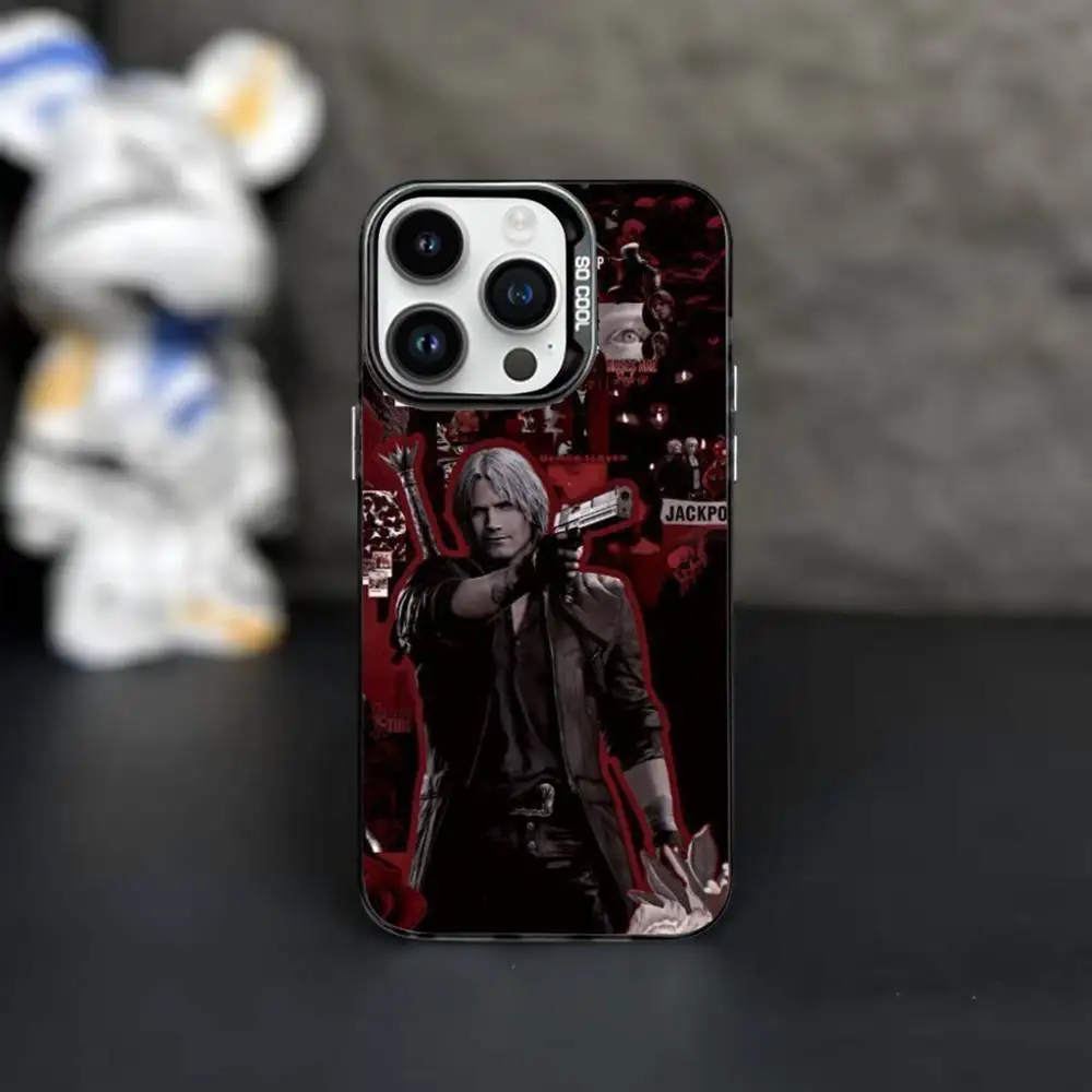 Funda de teléfono Game D-Devil Mays Cry D-DMC para iPhone 16,15,14,13,12,11, Mini,Pro,MAX, funda negra mate a prueba de golpes