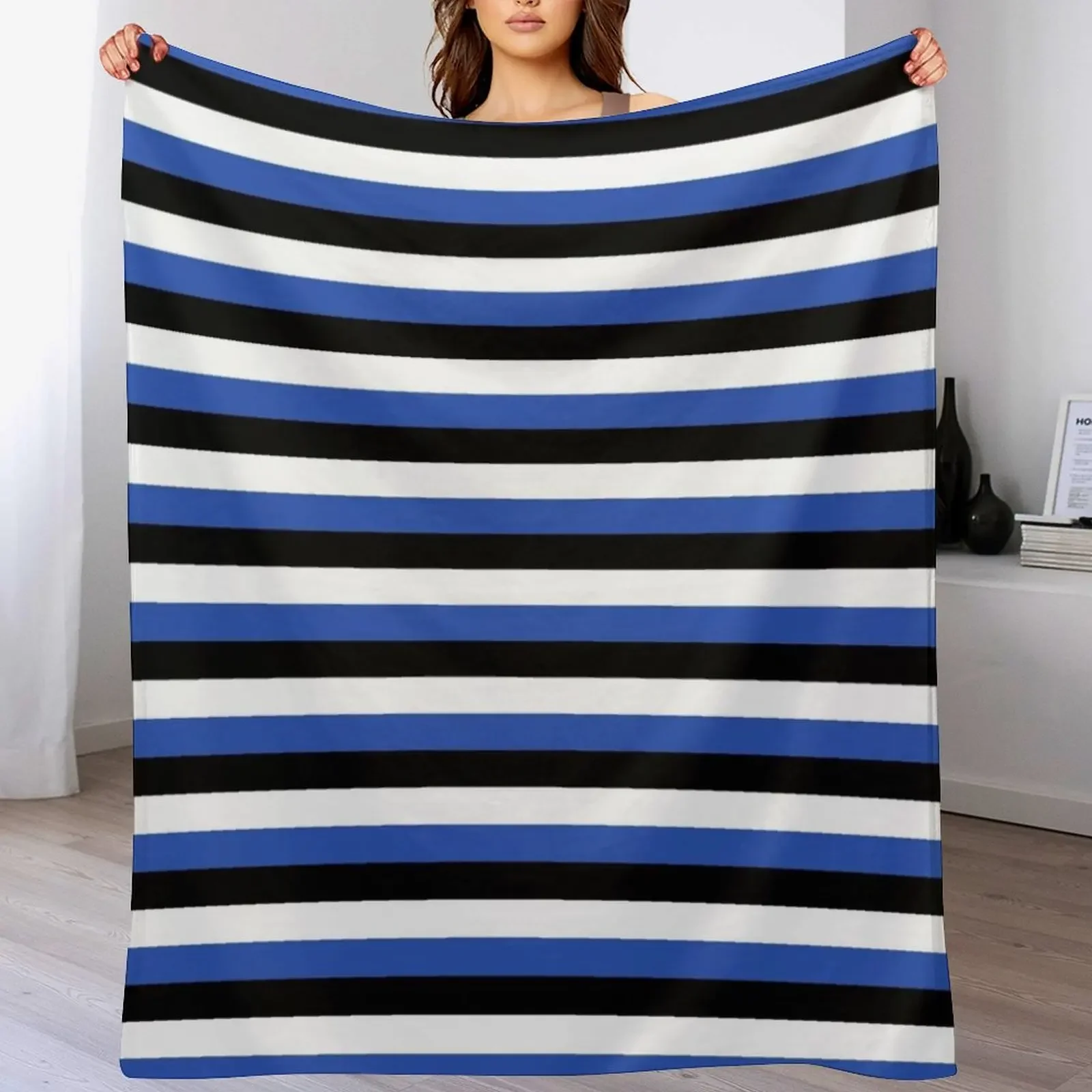 

Bath Rugby Striped Club Colours Throw Blanket Luxury Designer Extra Large Throw Soft Plush Plaid Blankets