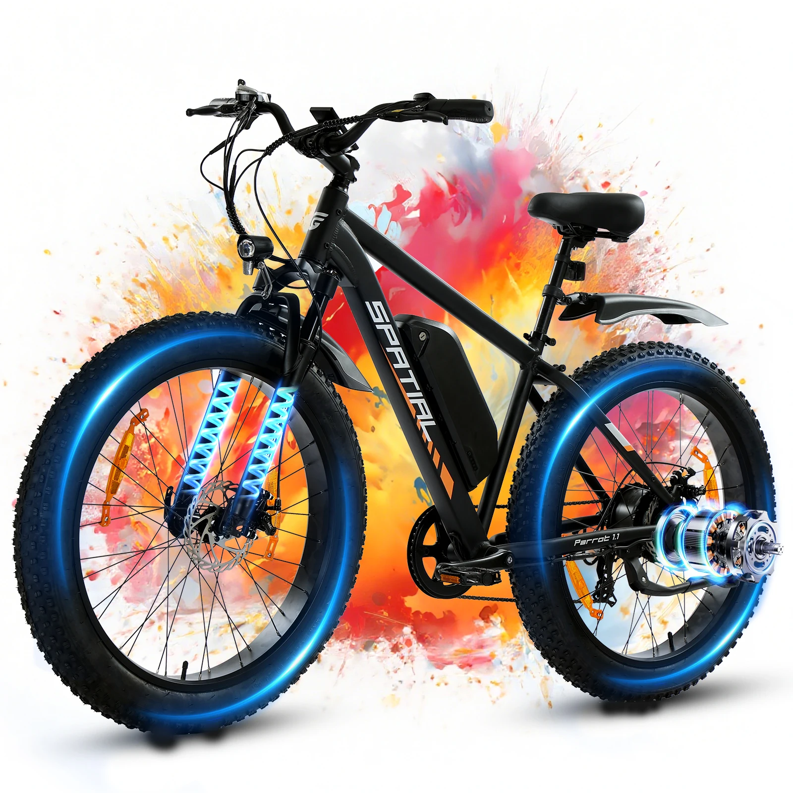 AliExpress SPATIAL Parrot Mr./Ms. Adult Electric Bicycle 250W Motor E-bike 48V13Ah Battery Electric Bike 26 Inch Fat Tire E-Mountain Bike