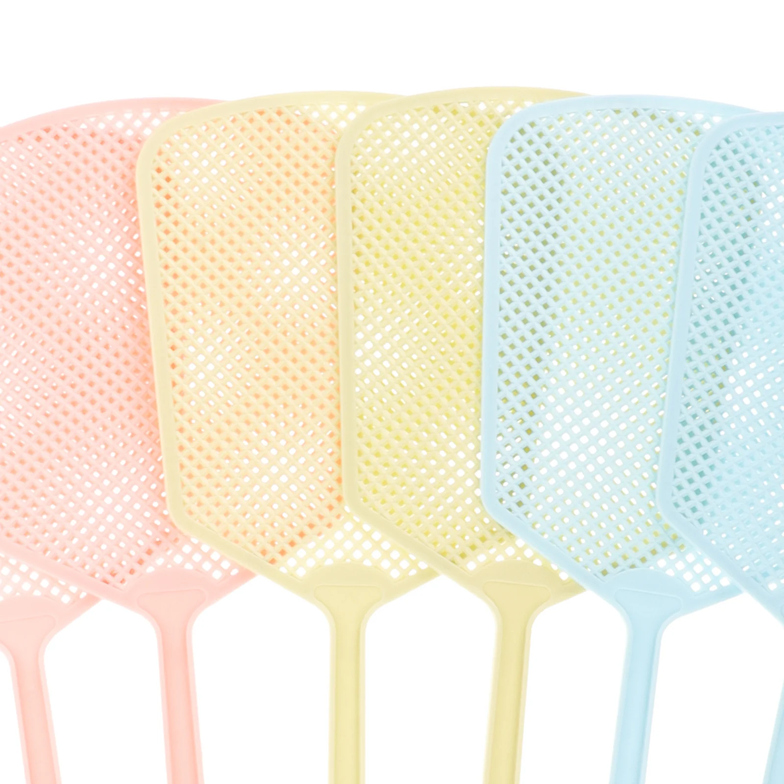 

6Pcs Electric Bat with Long Handle Heavy Duty Plastic Fly Swatter for Home Kitchen Use Manual Pest Control Tool