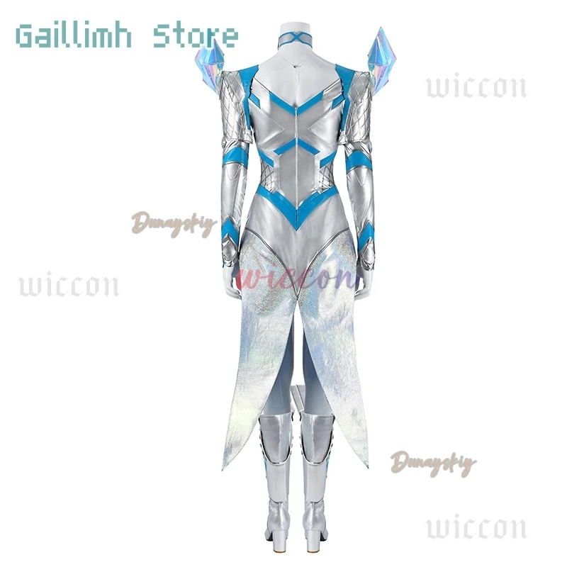 أزياء أنيمي الملكة البيضاء التأثيرية إيما فروست أزياء تنكرية إيما جريس فروست أزياء نسائية للهالوين كرنفال بدلة لعب الأدوار