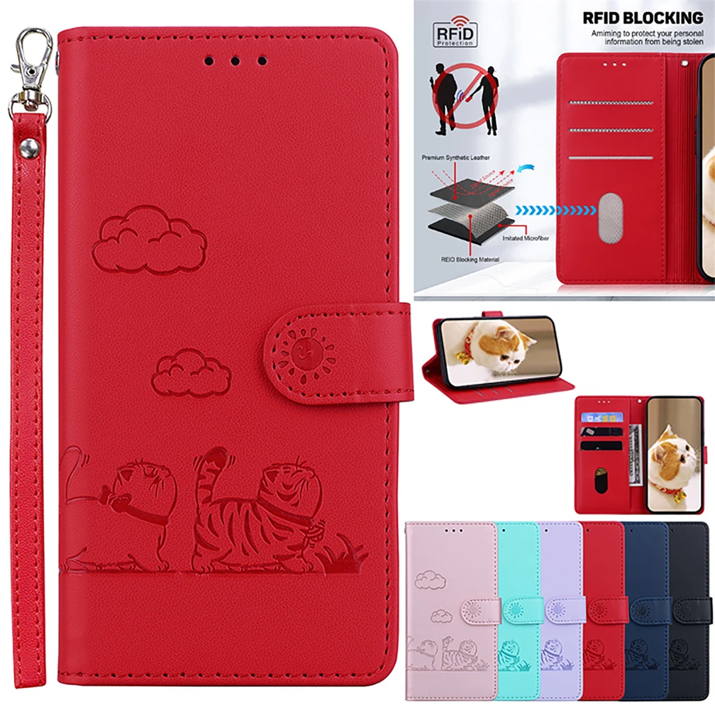 

Кожаный флип-чехол с защитой от кражи для SAMSUNG GALAXY A14 A24 A34 A54 A05 A05S A15 A25 A35 A55 PHONE CASES Чехол-кошелек для карт