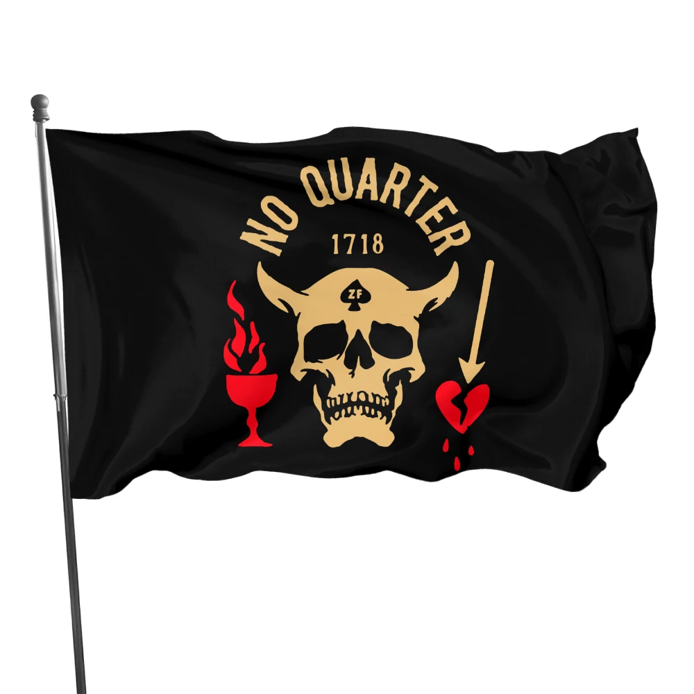 

90*150cm 3*5ft Pirate Skull Flag NO QUARTER NO MERCY Banner Home Decor Outdoor Decoration Flags