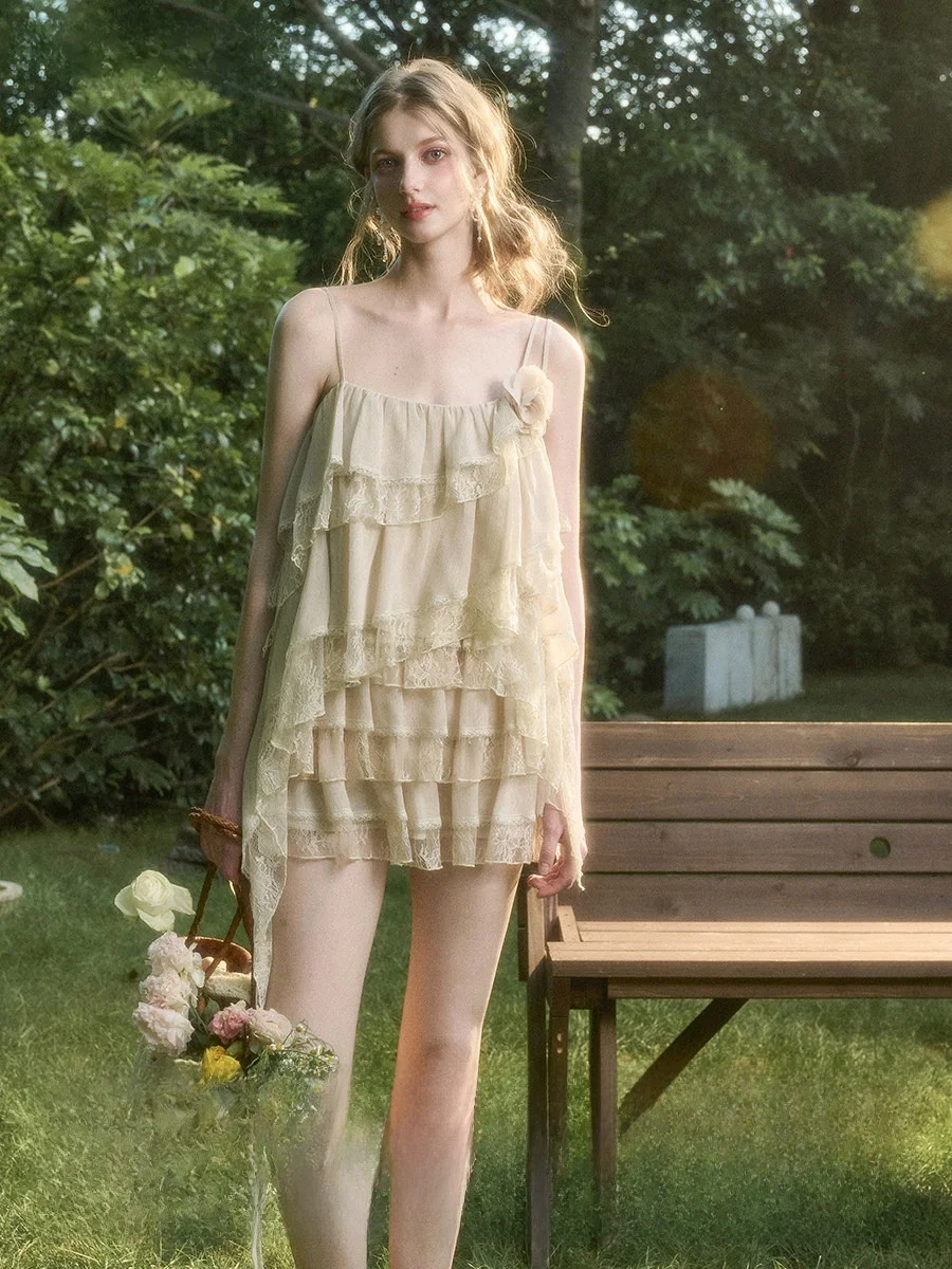 

Дышащий мягкий кружевной комплект с юбкой-трапецией, женский ансамбль из двух предметов, элегантный стиль для возраста 8-25 лет, летняя и осенняя одежда