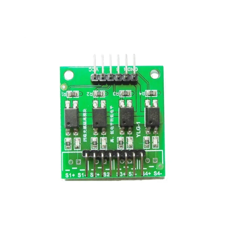 5Pcs Four-way Optocoupler Isolation Module High and Low Level Conversion Single-chip Isolation Signal Voltage Pin Header Type