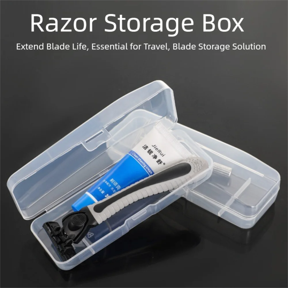 

Transparent Portable Razor Case Portable Design Plastic Shaving Machine Container Multifunction Transparent Plastic Box
