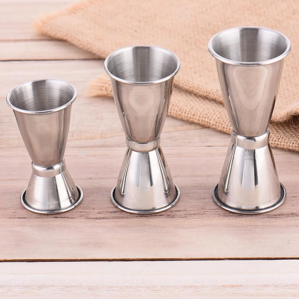 Stainless Steel Cocktail Measure Jigger 15/30 25/50 20/40ml Dual Shot Jigger  Liquid Drink Measure Cup Bar Accessories