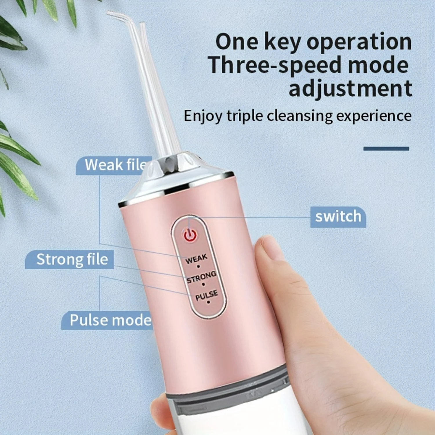 調整可能なスマート充電式ポータブル歯スクラバー - 7.44オンスの水容量、3つのモードを備えた家庭用歯フロッサー