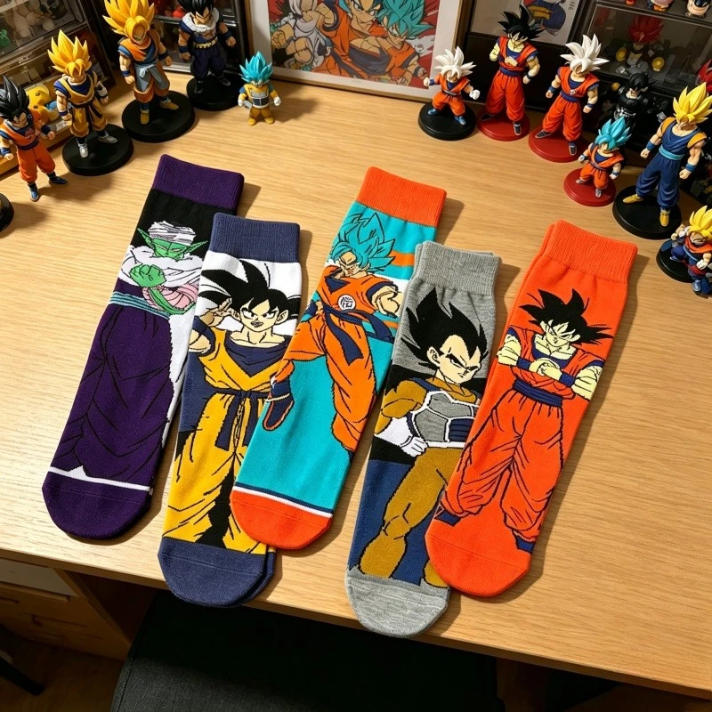 

Anime Dragon Ball Hip Hop Street Style Cartoon Socks Men Women Novelty Funny Casual Crew Socks CuteYoga socks cycling socks