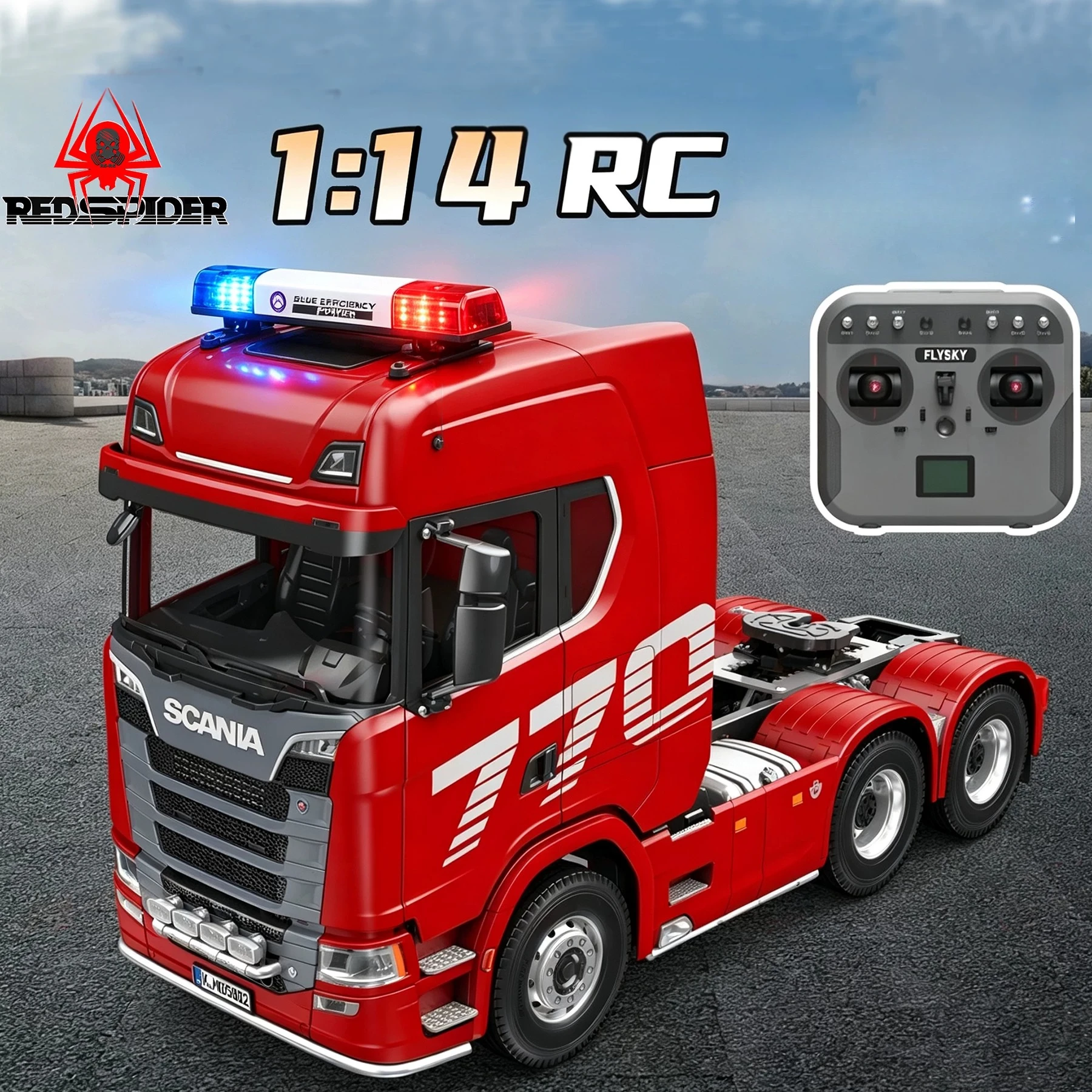 1/14 Tiangong Tractor Scania Fire Truck Engineering Vehicle 360 ° Rotating Warning Light