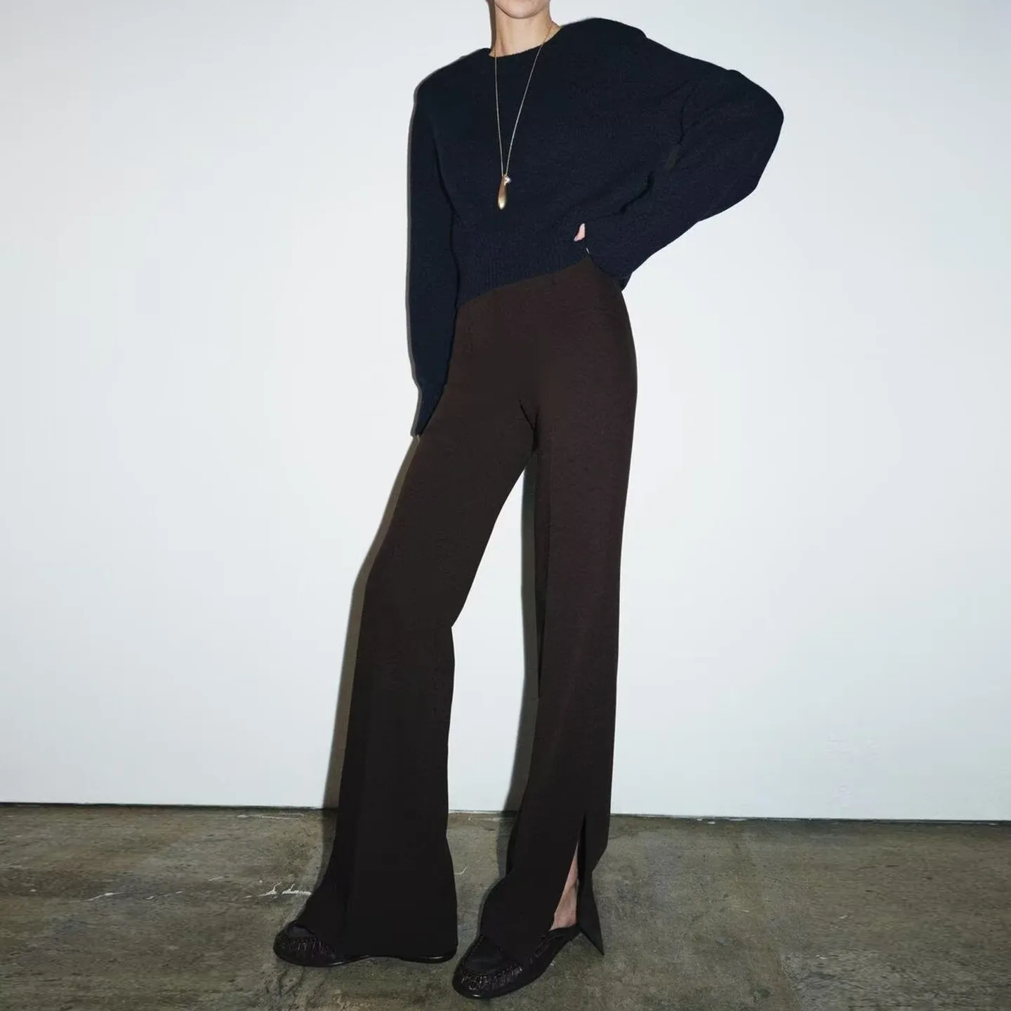 Fashionable Bell Bottom Pants for Women High Waist Straight Leg Long Trousers Personality Match Daily Wear Spring 2026