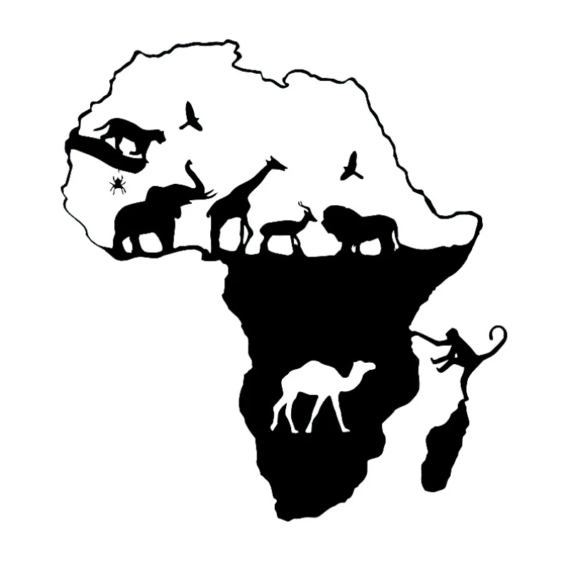 Fashionable Africa Map Scenery Car Sticker Waterproof Car Body Laptop Decal Auto Refrigerator Car Styling Car Accessories