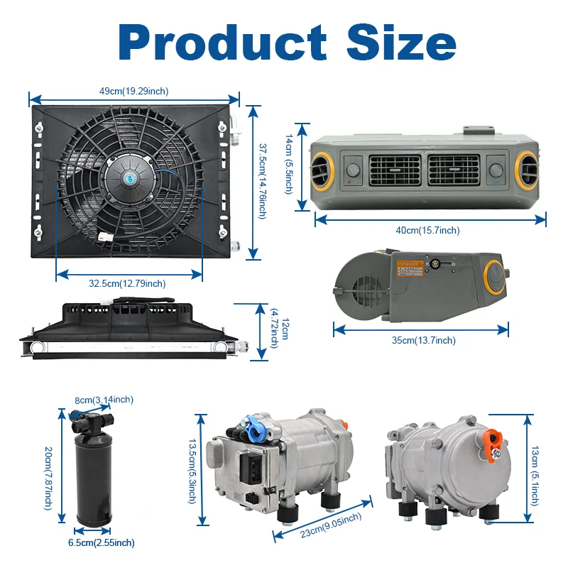 New 406 Electric AC 12V /24V  Air Conditioner Compressor Automatic Universal Refrigeration System for Vehicle Climate Control