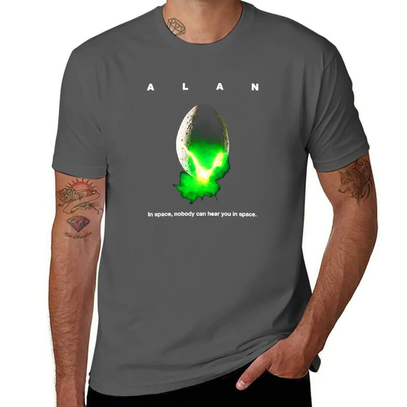 

ALAN In Space Nobody Can Hear You In Space T-Shirt t shirts for man graphic tees man t shirt graphic T-Shirt
